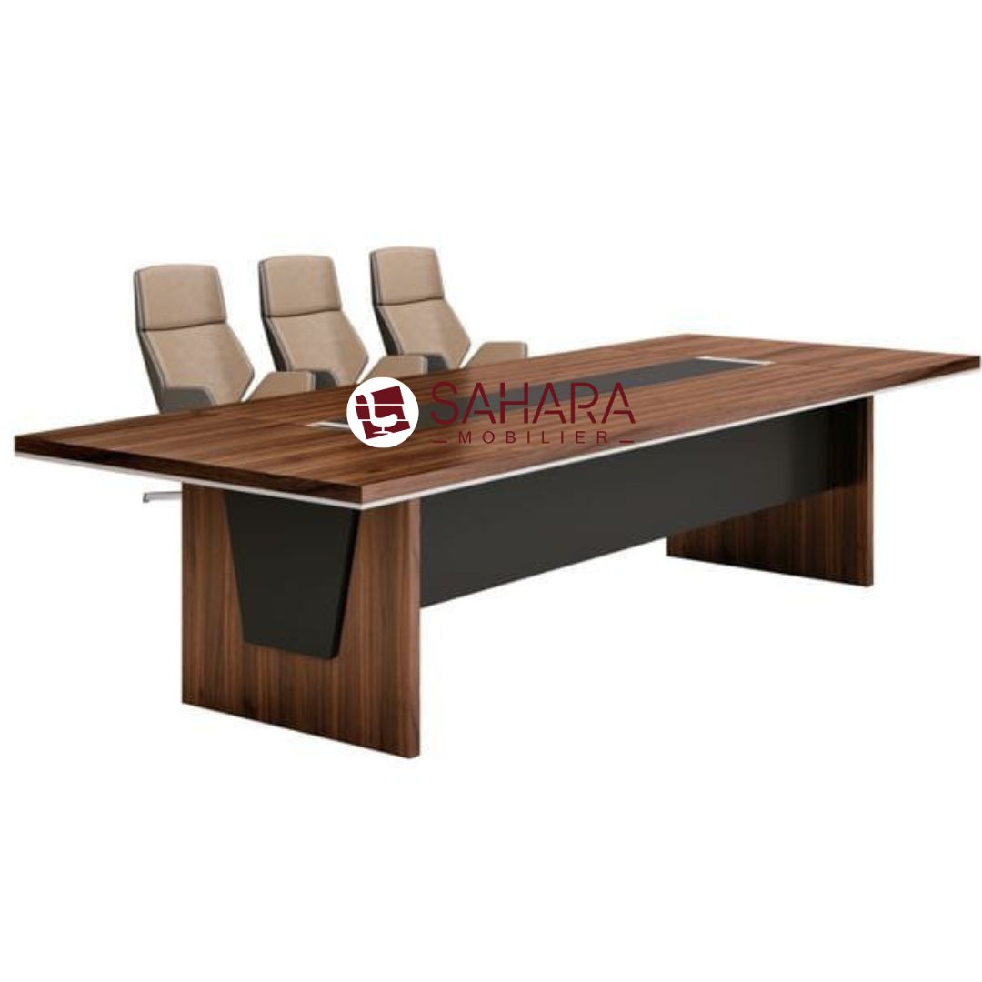 Table de réunion rectangulaire en bois mélaminé